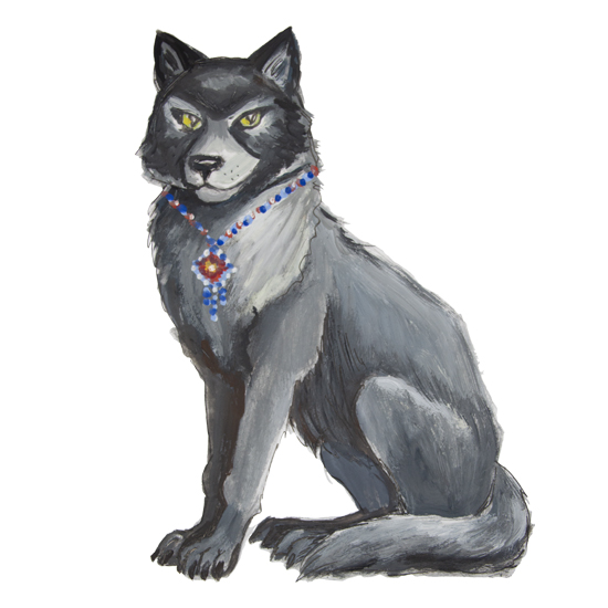 Fairytale character gray wolf from