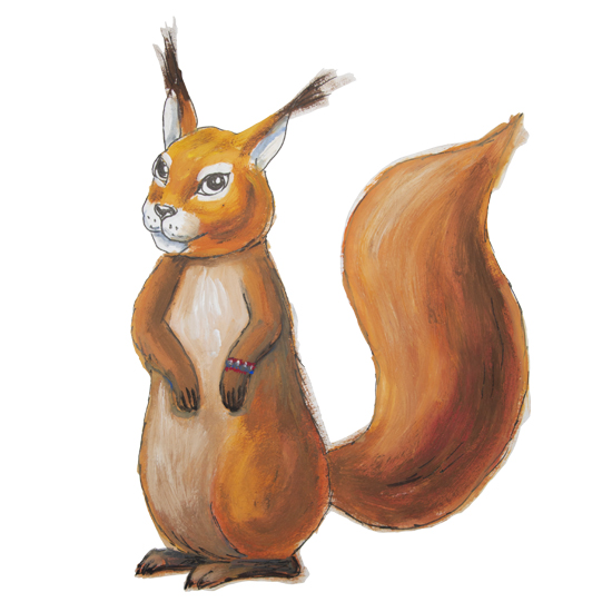 Fairytale character red squirrel from the coloring book