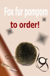 arctic fox fur pompom to order