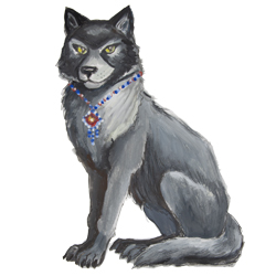 Fairytale character gray wolf from