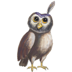 Fairy tale character wise owl from the coloring book